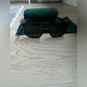 GUCCI GG0010S 001 Rectangular Square Black Men's Sunglasses